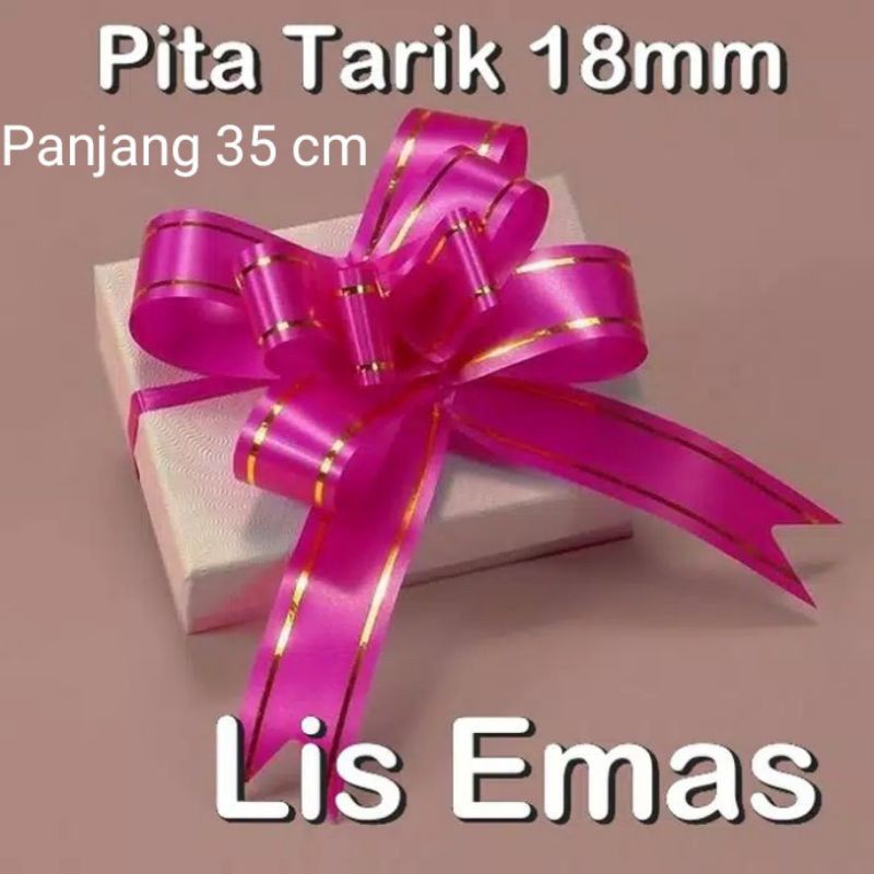 

Jc Acc Pita Serut Tarik 18mm / Pita Kado / Panjang 35 cm / Pita Natal