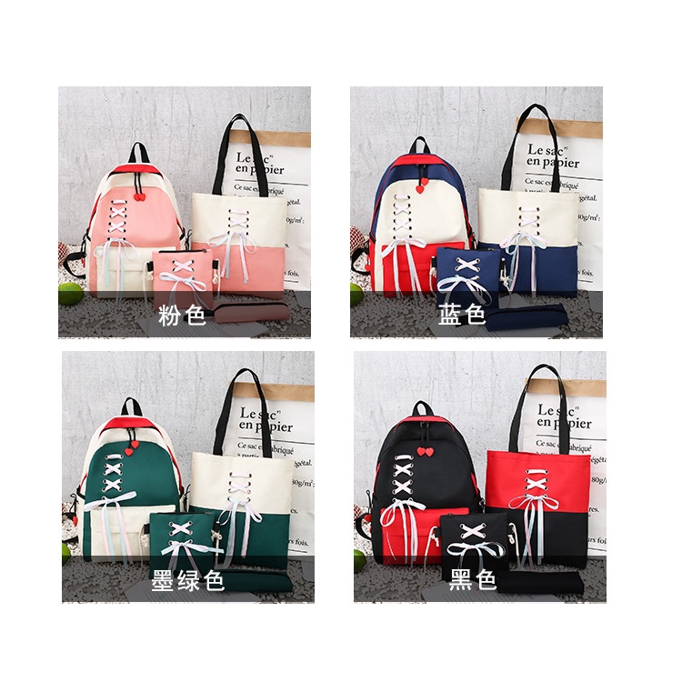 TB-72 set 3 pcs tas sekolah kampus ransel wanita import korea jepang besar backpack