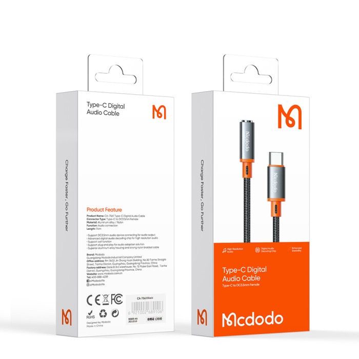 MCDODO CA-7561 Converter / Splitter Type C to Jack 3.5mm - Support Mic Garansi Resmi 6 Bulan