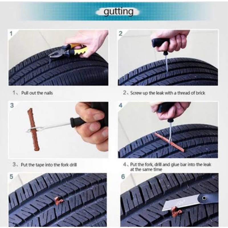 Alat Tambal Ban Tubeles lengkap | Tubless Tire Repair Kit