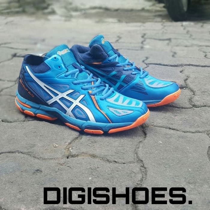 Asics Gel Volley Lite Mid Premium Voli Badminton Olahraga sepatu