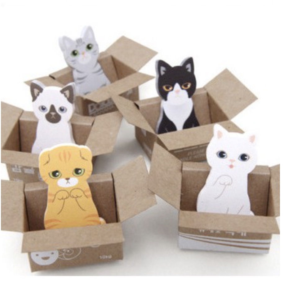 【GOGOMART】Sticky Notes Tempel / Memo Catatan Pembatas - Kartun Kucing Cute