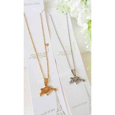 Kalung Love Panah Titanium gold silver Bestquality antikarat antialergi bestseller dewasa dan anak