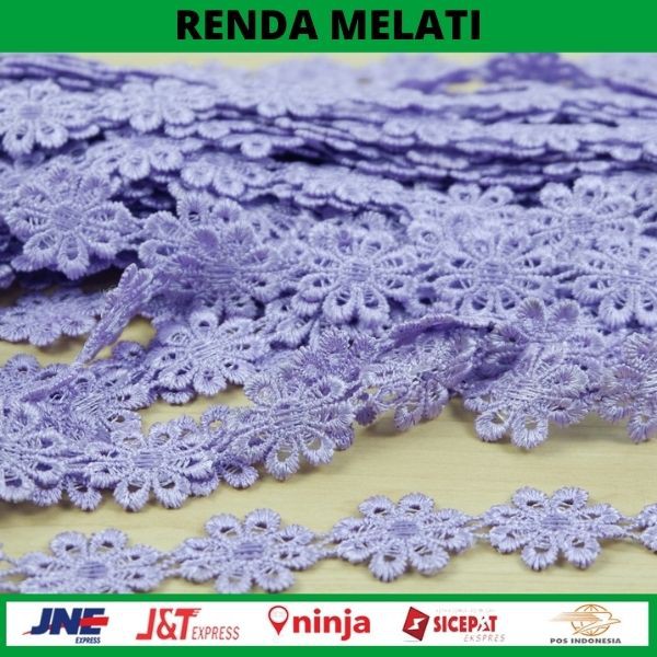 Terlaris Renda Giper Melati Giper Warna Tanpa Papan 15yard PER ROLL Untuk Mukena Pakaian Bisa COD