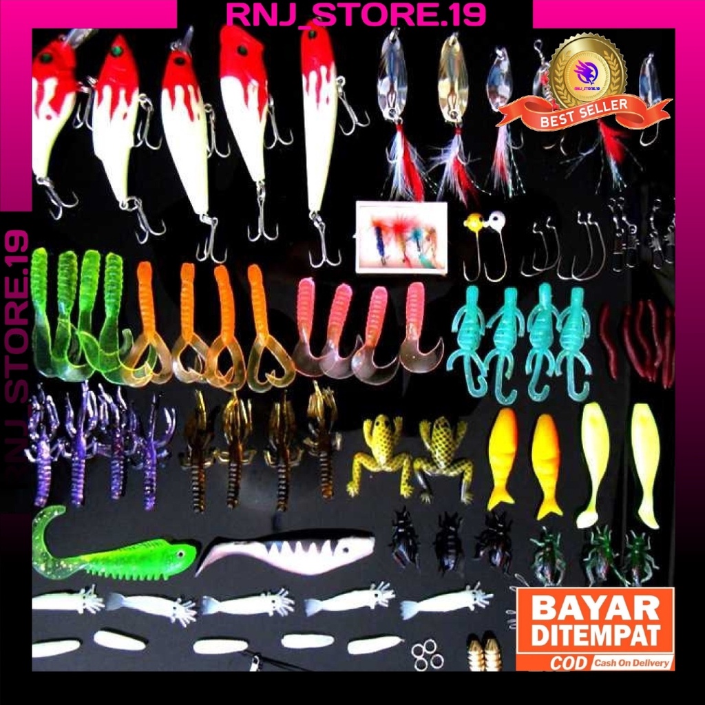 Umpan Pancing Ikan/Umpan Silicone/Umpan Pancing Ikan Set/Umpan Pancing Ikan 100pcs Lixada