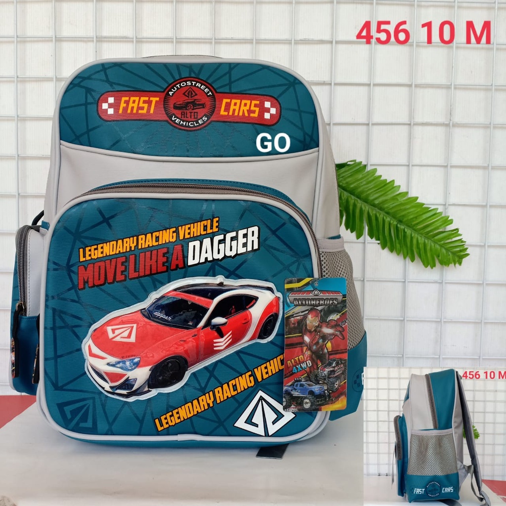 gos TAS RANSEL ALTO ANAK Karakter FAST CARS Tas Sekolah Anak Laki Laki