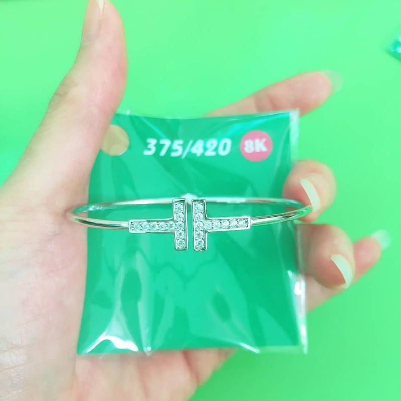 Gelang bangle tiffannyy putih UBS kadar 8K