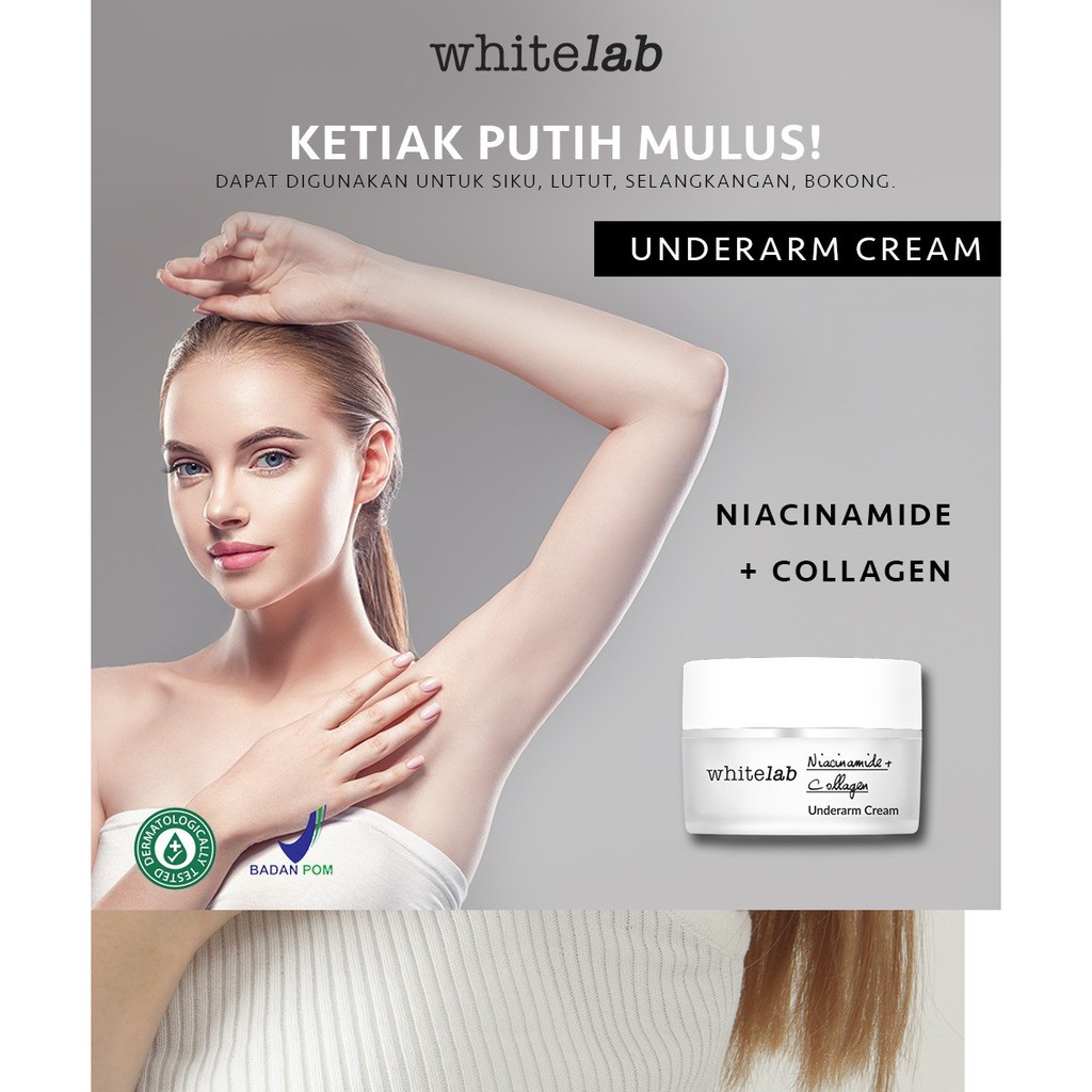 [BPOM] Whitelab Brightening Underarm Cream 20 Gr (Niacinamide + Collagen)