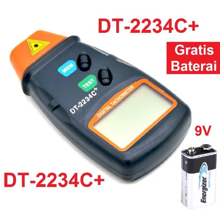 Tachometer LCD Digital Laser Photo RPM Meter Alat Pengukur Kecepatan Putaran Uk DT-2234C+  DT2234Cur