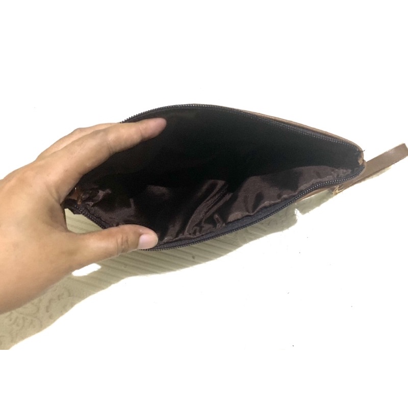 Dompet kulit perca coklat tua