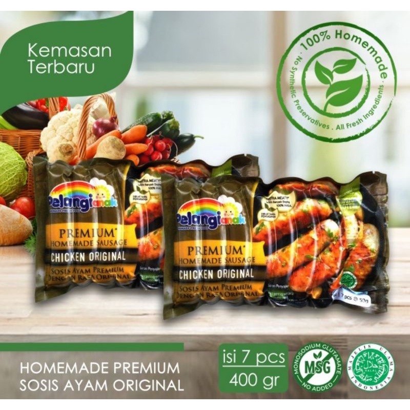 

Sosis Chicken Non MSG Original - Pelangi Anak Healthy / Frozen