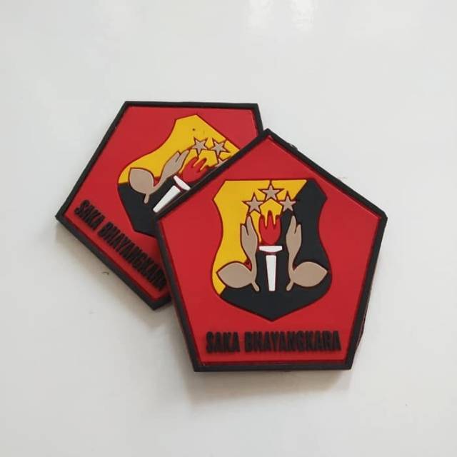 Patch rubber SAKA BHAYANGKARA/PRAMUKA/SCOUT/tempelan karet emblem velcro