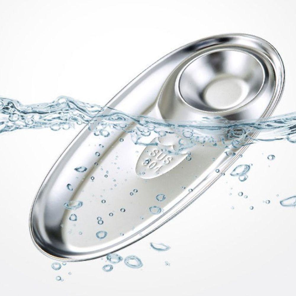 [Elegan] Piring Snack Sekat Grid Barbekyu Peralatan Makan Piring Nampan304 Stainless Steel Dapur French Fries Plate