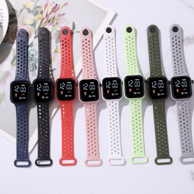 Jam Tangan LED Pria Wanita Rubber Electronic Fashion Couple Anak Remaja