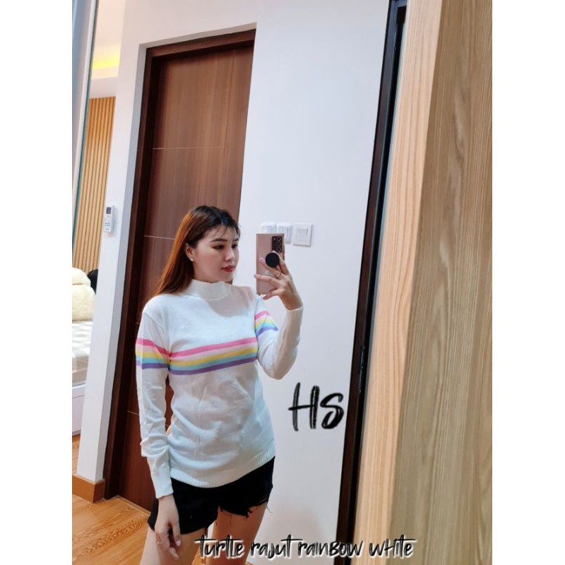 BLOUSE RAINBOW TURTLE RAJUT/TURTLE RAJUT/TURTLE WANITA REALPICT