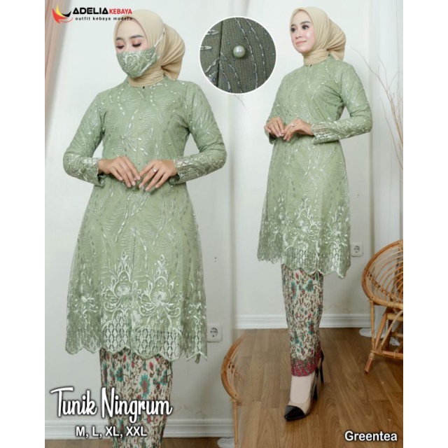 SETELAN TUNIK KEBAYA BUSUI//tunik brukat seragam