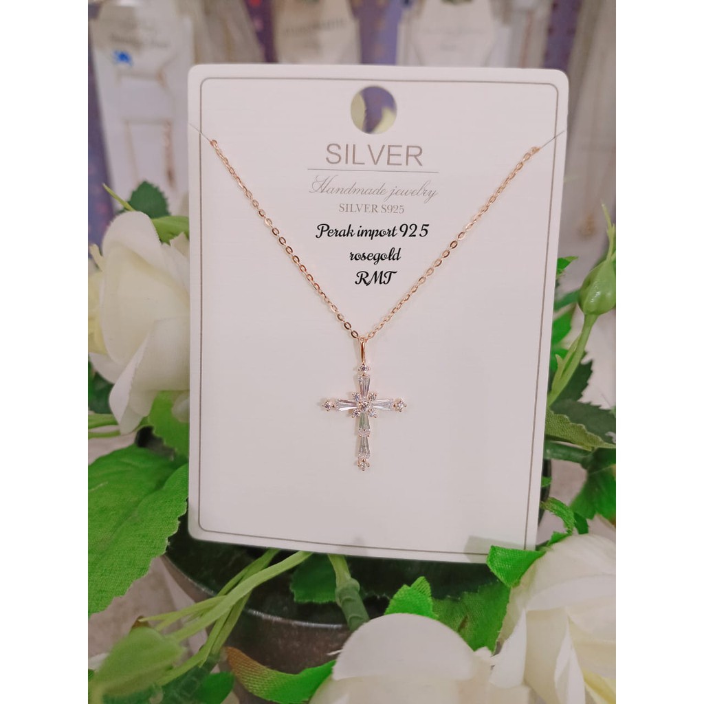 Kalung Salib Perak Import