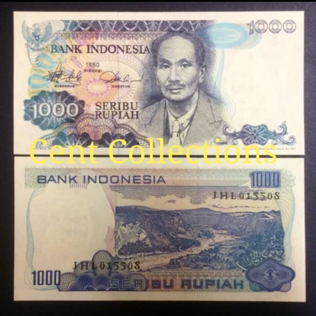 1 Lembar 1000 Rupiah Soetomo Tahun 1980 / Uang Kuno Indonesia / Koleksi