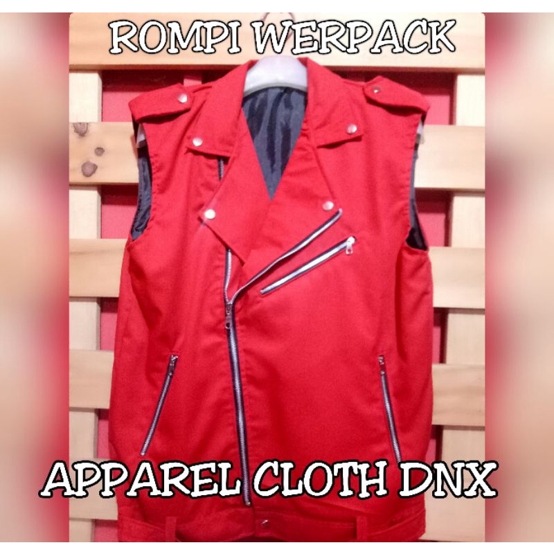 ROMPI WERPAK WERPACK PUNK RAMONES ROCK N ROLL, JAKET DOBEL KERAH MERAH HITAM ALPINE ALPIN ALPINA