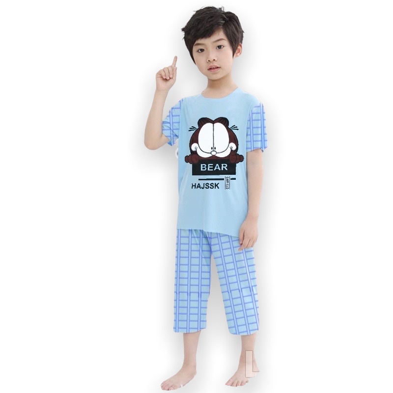 Baju Tidur Anak 3/4 Perempuan dan Laki Usia 1 - 7 Tahun Stelan Celana