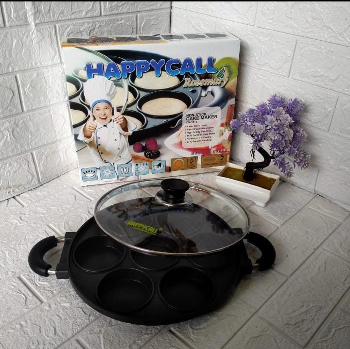 Cetakan Kue Serabi  Apem Lumpur Dorayaki 4 Lubang Cekung