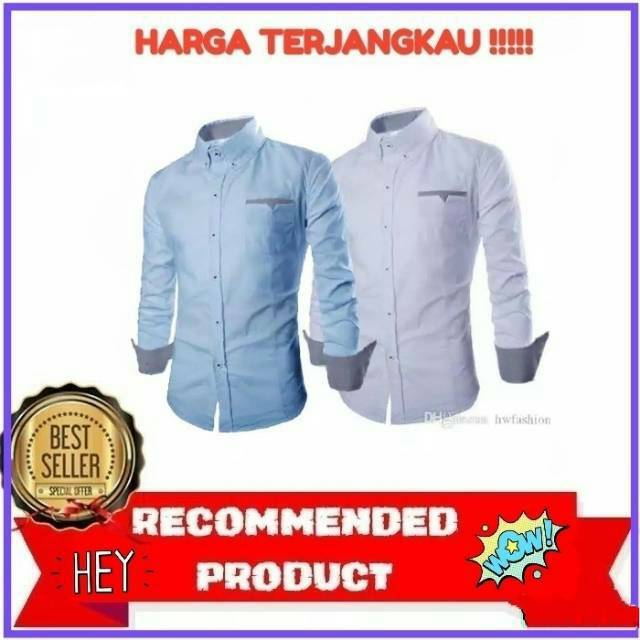 KEMEJA HEM PRIA LENGAN PANJANG KEMEJA SLIMFIT KEMEJA KOREA LENGAN PANJANG KEMEJA HEM  POLOS