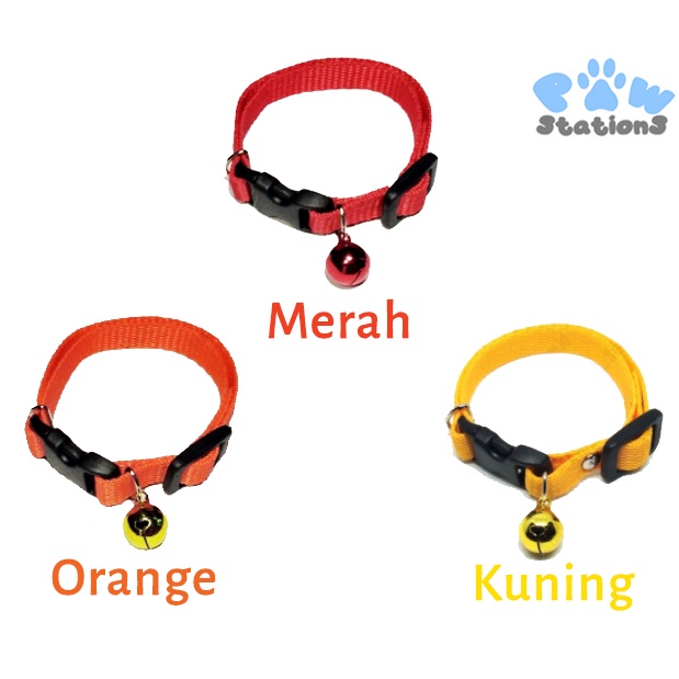 Kalung Kucing Kalung Kucing dengan Lonceng Kalung Kucing Anjing Kelinci Adjustable Warna Warni