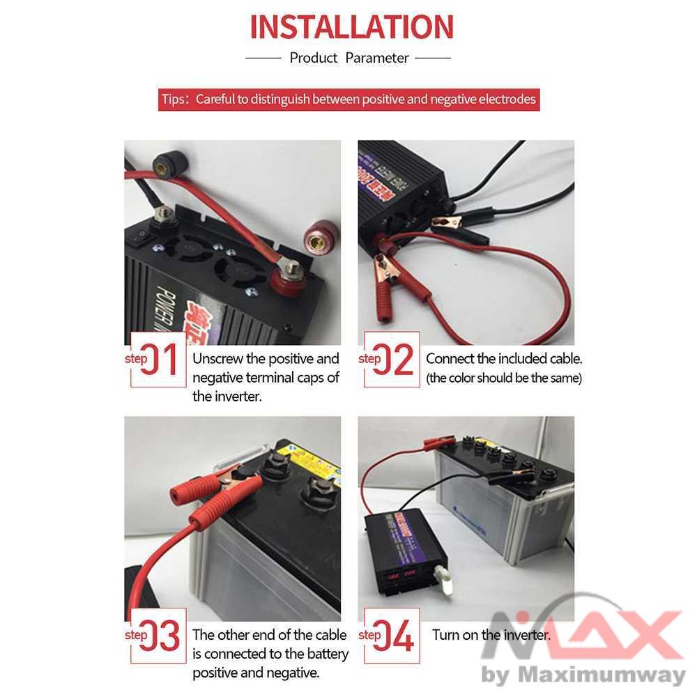 Taffware Inverter Mobil DC 12V to AC 220V 1000W charger Laptop di mobil setara listrik PLN Car Power Pure sine wave inverter DC 12V - 24V to AC 220V car home high-power 1000 W converter 1000W 2000W 3000W AC Inverter untuk motor mobil aki accu baterai