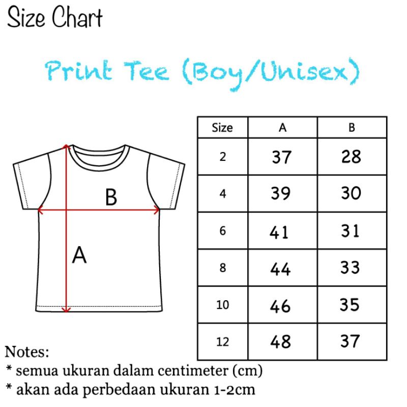 Kaos Printed Tee Cowok Kaos Anak Harian Loopie Kids