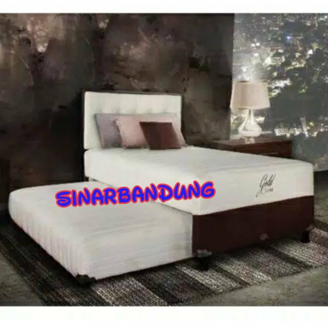 KASUR TINGKAT SPRINGBED CENTRAL GOLD 2 in 1 POSTURE MATIC TWIN BED GOLD