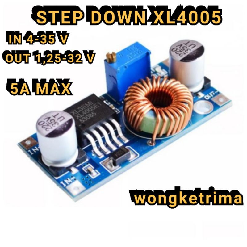 XL4005 step down 5A DC-DC input 4-35V output 1.25-32V