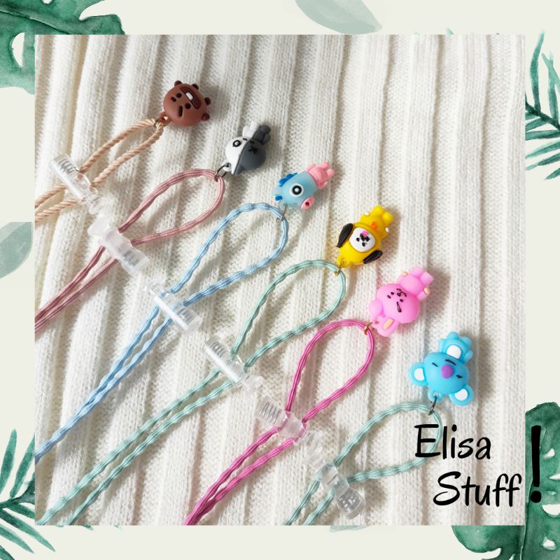 [COD] STRAP MASKER BT21 KALUNG MASKER BTS KONEKTOR MASKER BT21 BTS 2 IN 1 STRAP MASK