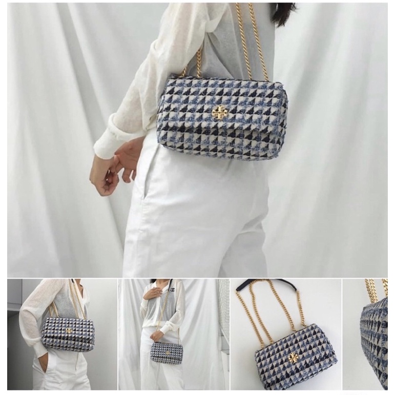 TB kira chevron tweed small shoulder bag