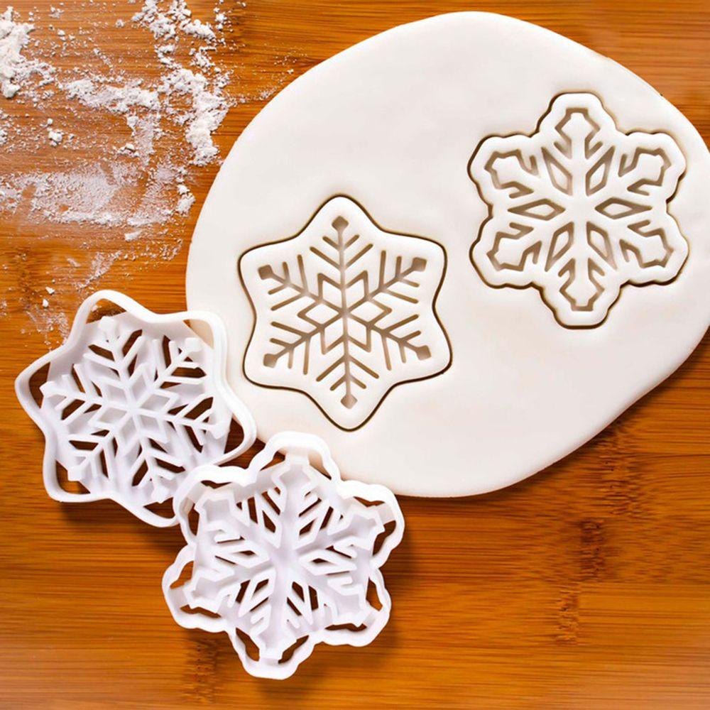 Solighter 4pcs Cetakan Embosser Kue Kering Dekorasi Biskuit Cap Baking Fondant Natal Snowflake