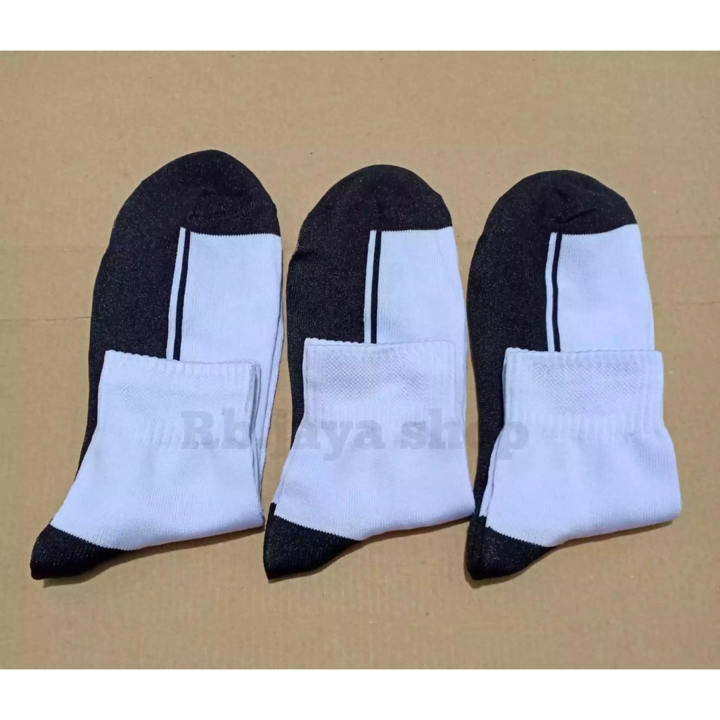 Kaos Kaki Putih Tapak Hitam / Kaos Kaki Sekolah Murah