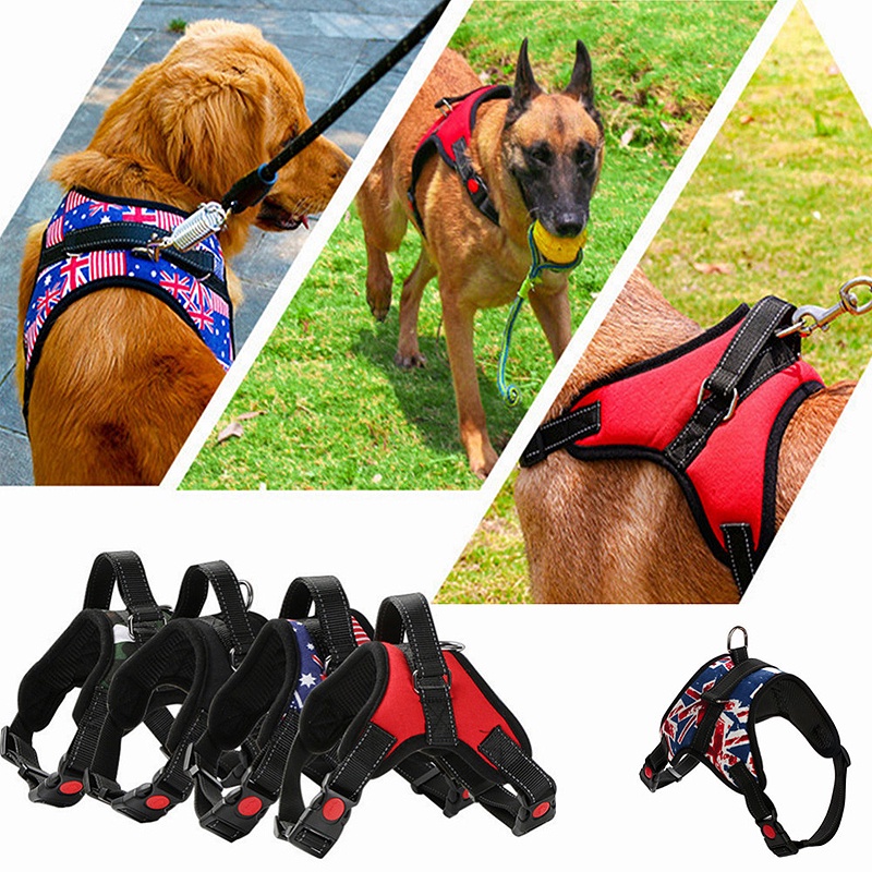 Dog Leash Harness Anjing Tali Tuntun Rompi Anjing Breathable Harness Leash  Anjing Besar Medium Pet Harness Dog Vest