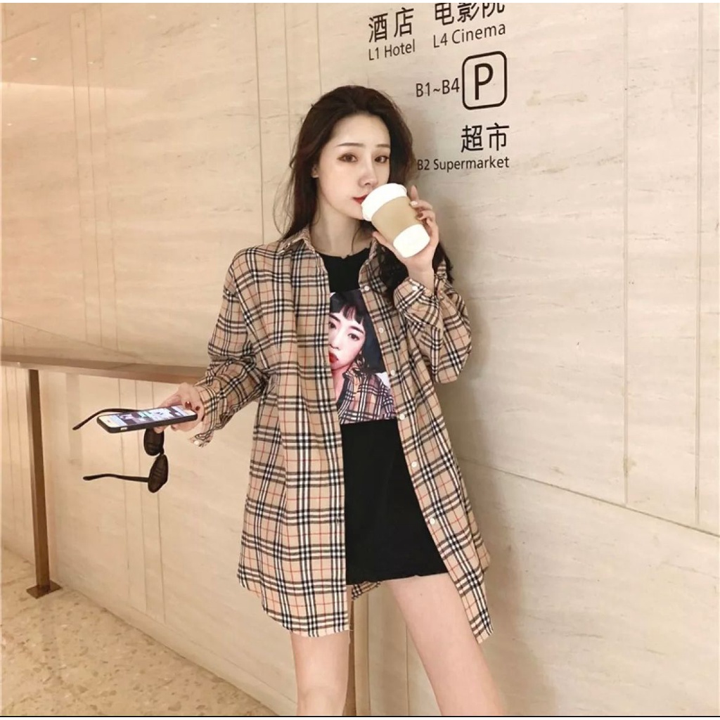 COD Kemeja oversize Bluerbery