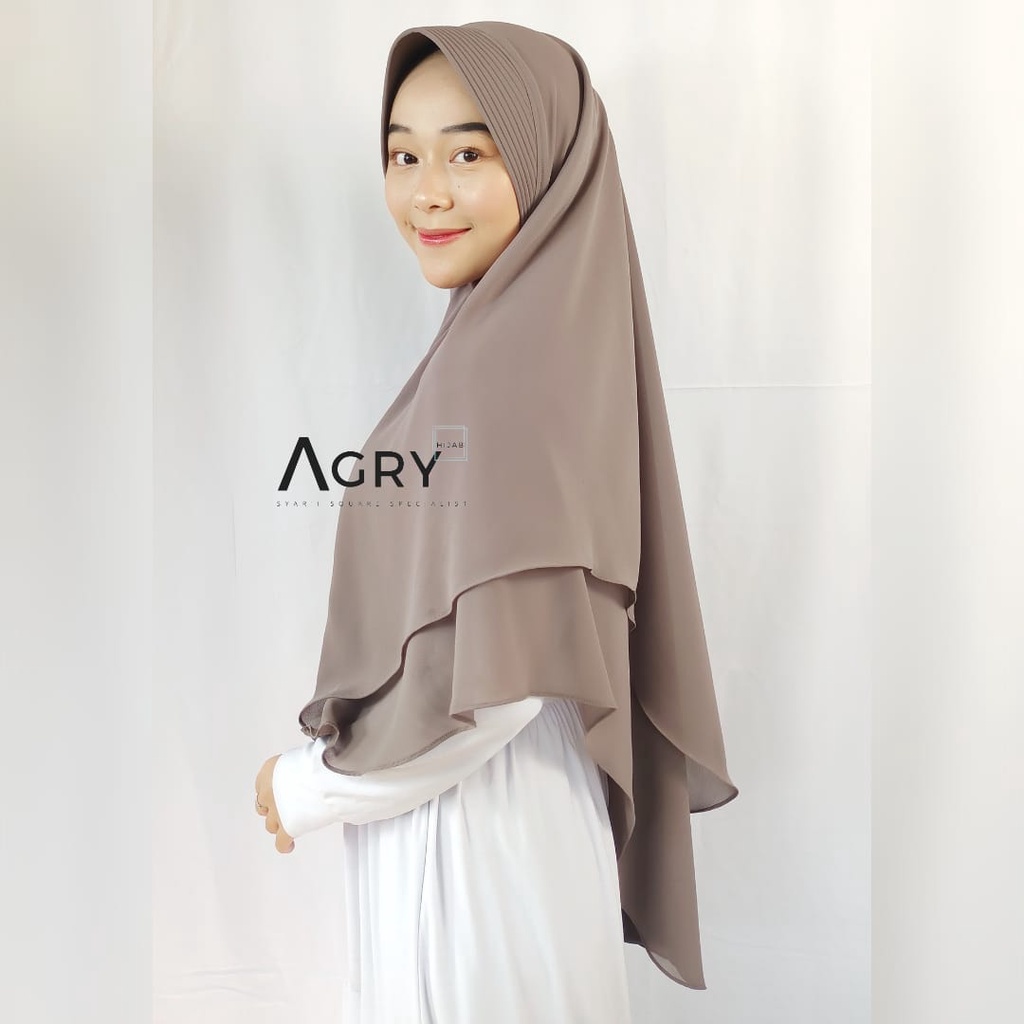 ᴀɢʀʏ Khimar Ceruty 2 Layer Premium