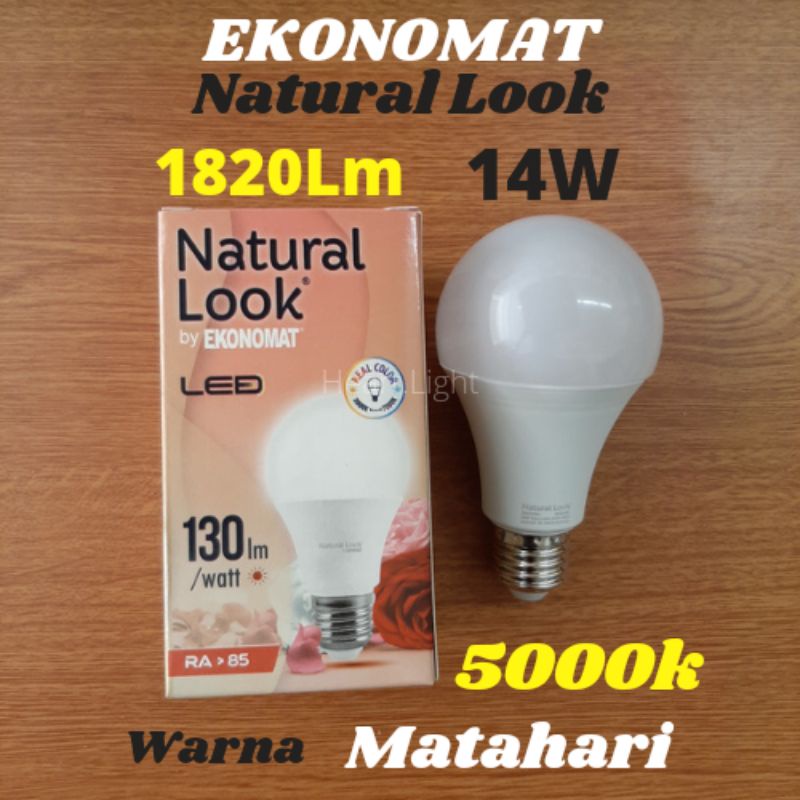 LAMPU LED EKONOMAT NATURAL LOOK 14W 5000K WARNA MATAHARI 1820LM/LAMPU FOTOGRAFI 14W 5000K MATAHARI