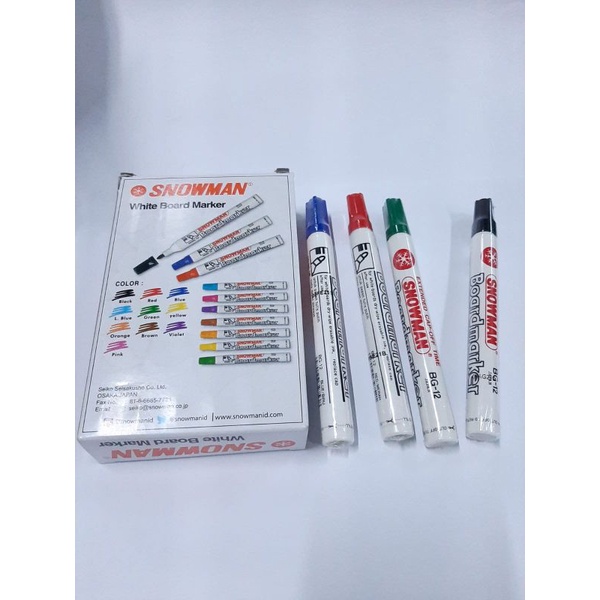 

SPIDO denganL SNOWMAN BG-12 WHITE BOARD MARKER hitam.merah.biru.hijau