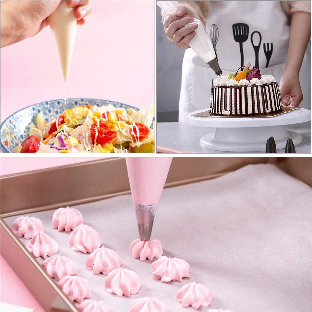 100pcs Plastik Segitiga Papping Bag Pastry Icing Piping Bags Plastic Cupcake Hias Dekorasi Kue Bolu