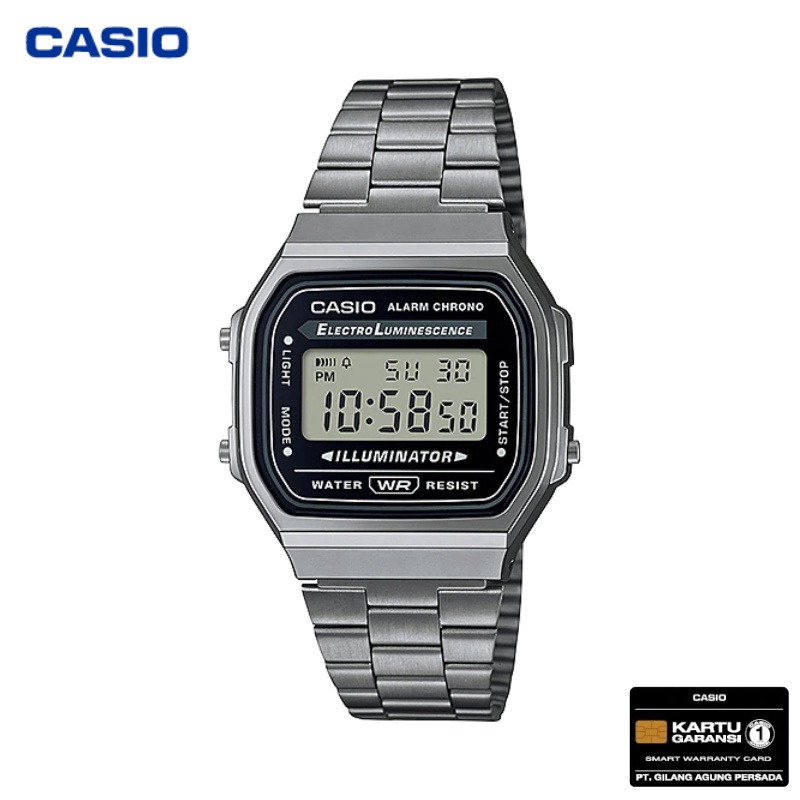 JAM TANGAN WANITA CASIO A-168WGG-1A ORIGINAL - A168WGG HITAM