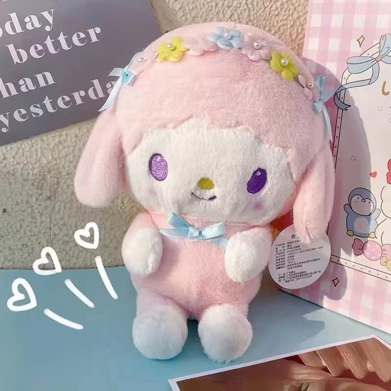 Boneka little twin bando bunga bahan plush