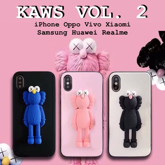 Kaws Vol 2 Case iPhone Oppo Vivo Xiaomi Samsung Huawei Realme 5 5pro c3 3 pro c1 u1 2 X XT redmi 8a