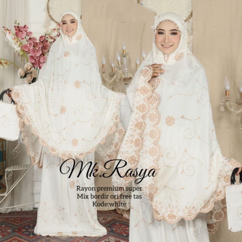 NEW!!! Mukena Rasya mukena bahan  rayon premium super mix bordir import  / Mukena dewasa terbaru model kekinian / mukena ukuran Jumbo