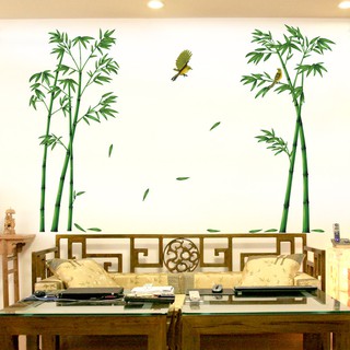 Gaya cina besar bambu stiker dinding ruang tamu kamar  