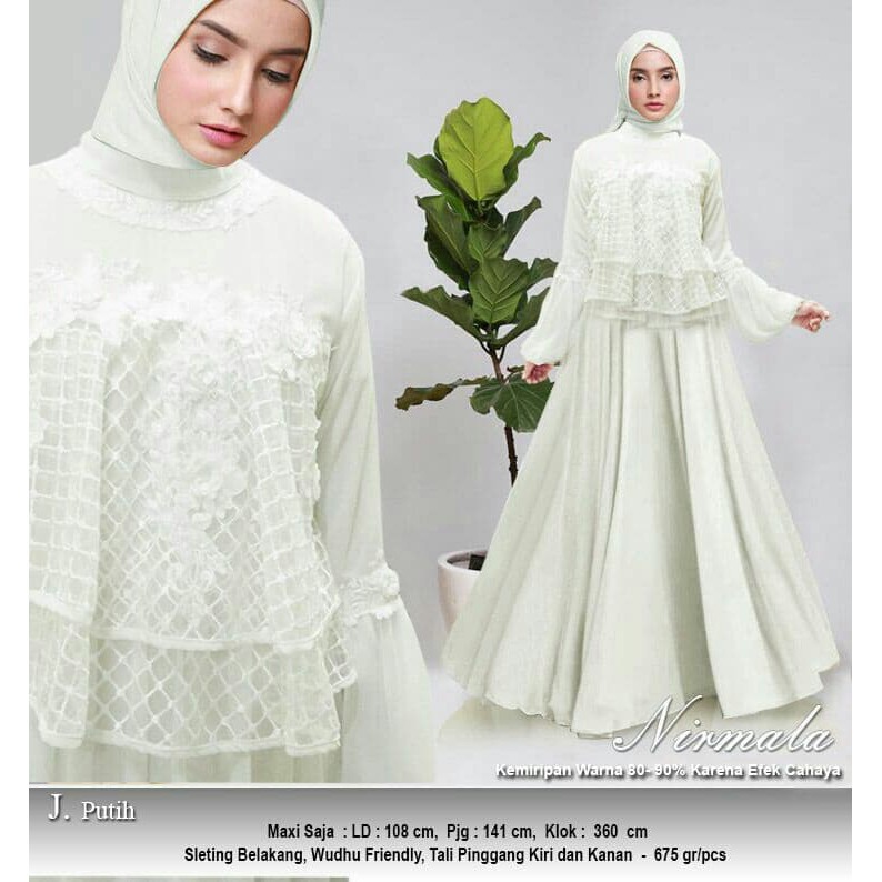 Baju Gamis Warna Putih - Jilbab Voal
