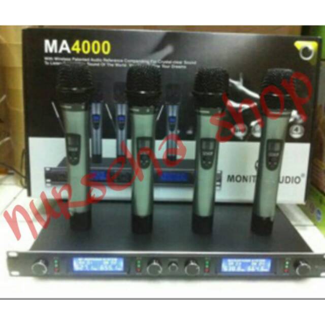 Mic Microphone Wireles Monitor Audio MA4000 (4 mic handle)