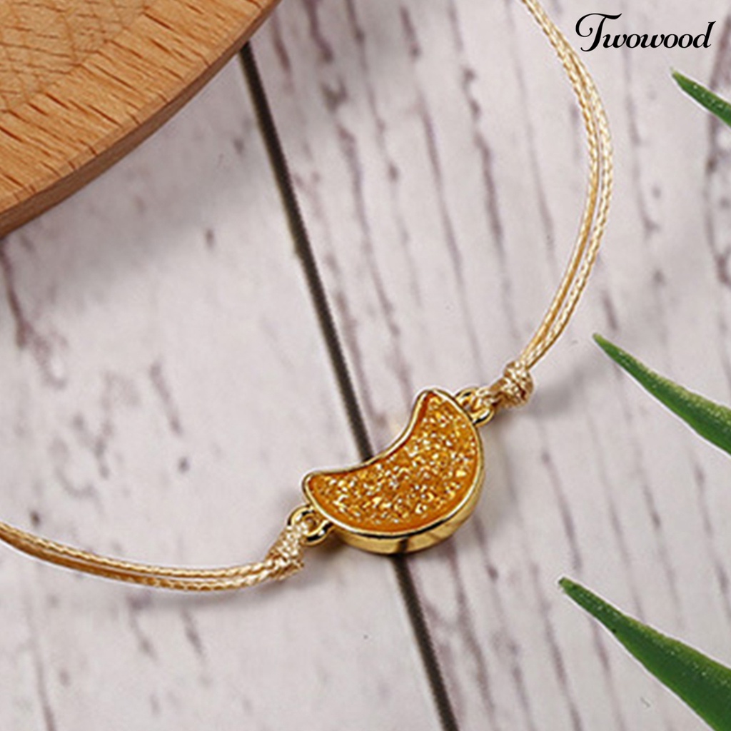 Twowood Chain Bracelet Adjustable Eye-catching Metal Sparkling Elegant Moon Beautiful Bracelet for Women