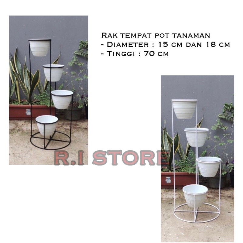 RAK TANAMAN HIAS / STANDING POT BESI 4 TINGKAT (KODE 09)/ Rak modern / Rak murah/Tempat pot tanaman